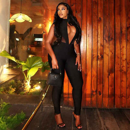 MUNSIEUR Cutout out Niche Sexy Solid Color Jumpsuit