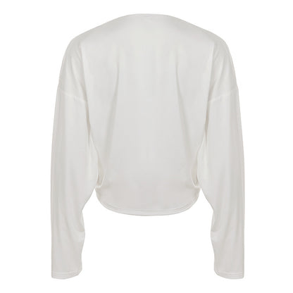 Batwing Sleeve Loose Casual Blouse Solid Color
