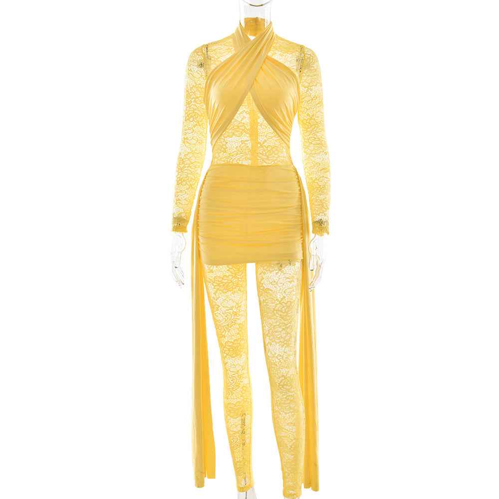Jumpsuit Sexy Lace Strap Stitching