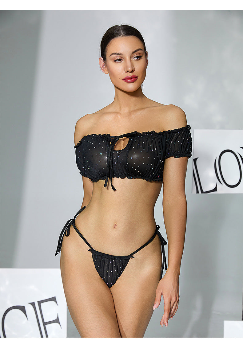 Sequ Dot Mesh Lingerie Two Piece Set