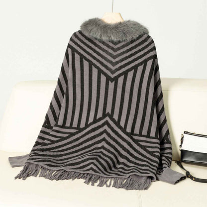 Striped Tassel Knitted Sweater for Women