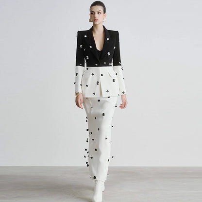 Women's Fashionable Sequins Jacket + Skirt Set - Munsieur