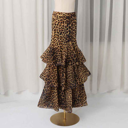 Skirt Women Spring Leopard Print Design