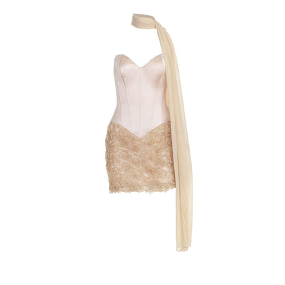 MUNSIEUR Drop Stitching Floral Dress Elegant New Arrivals