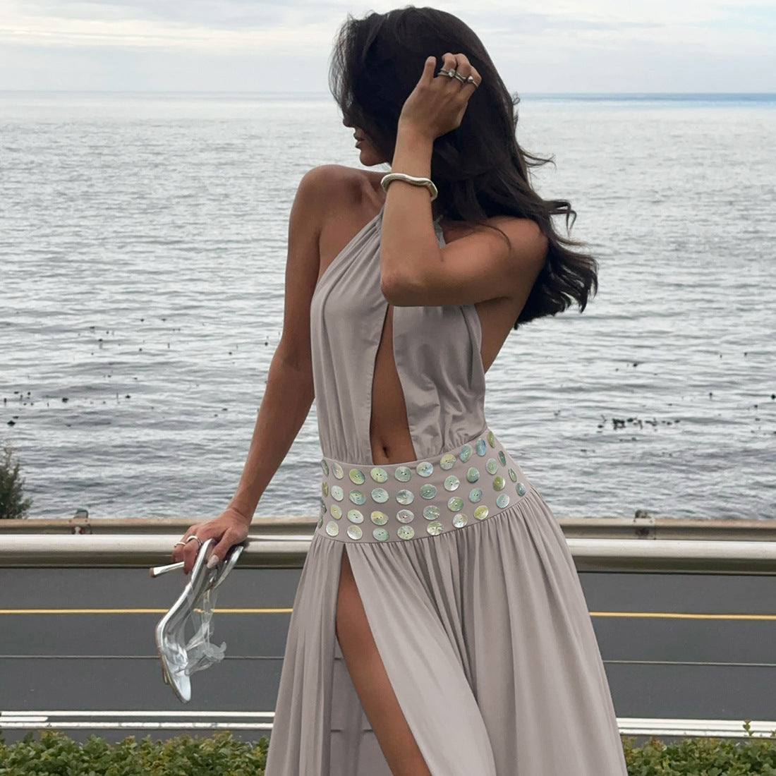 Split Halter Dress MUNSIEUR