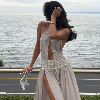 Split Halter Dress MUNSIEUR