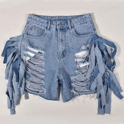 High Waist Ripped Bottoms for Women