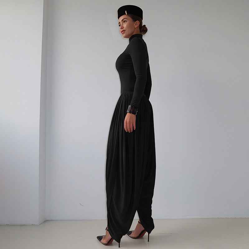 Summer Slim Fitting Solid Color Long Sleeve Jumpsuit for Women