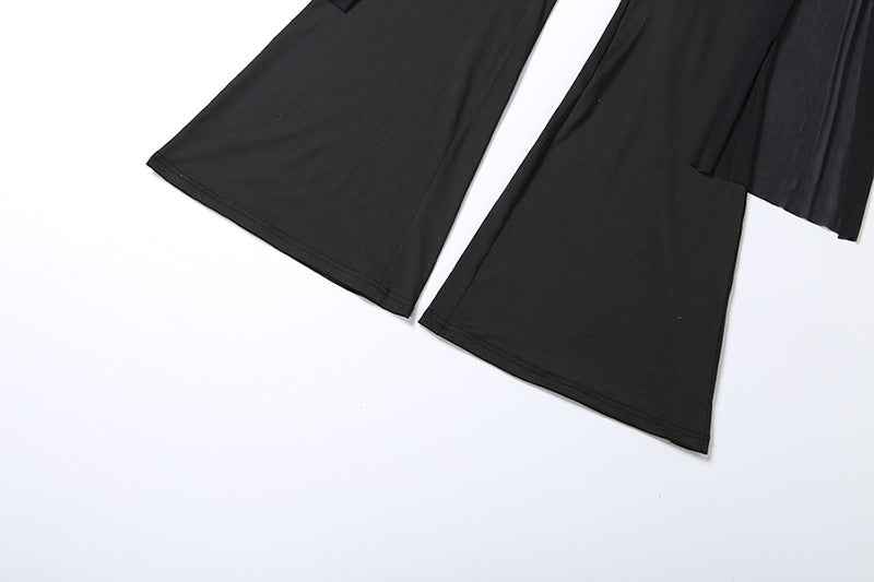 Elegant round Collar Gauze Ribbon Jumpsuit