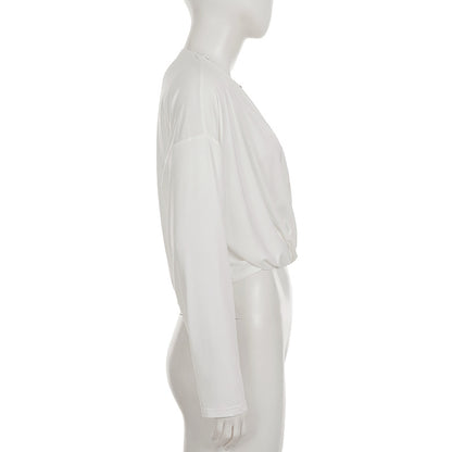 Batwing Sleeve Loose Casual Blouse Solid Color