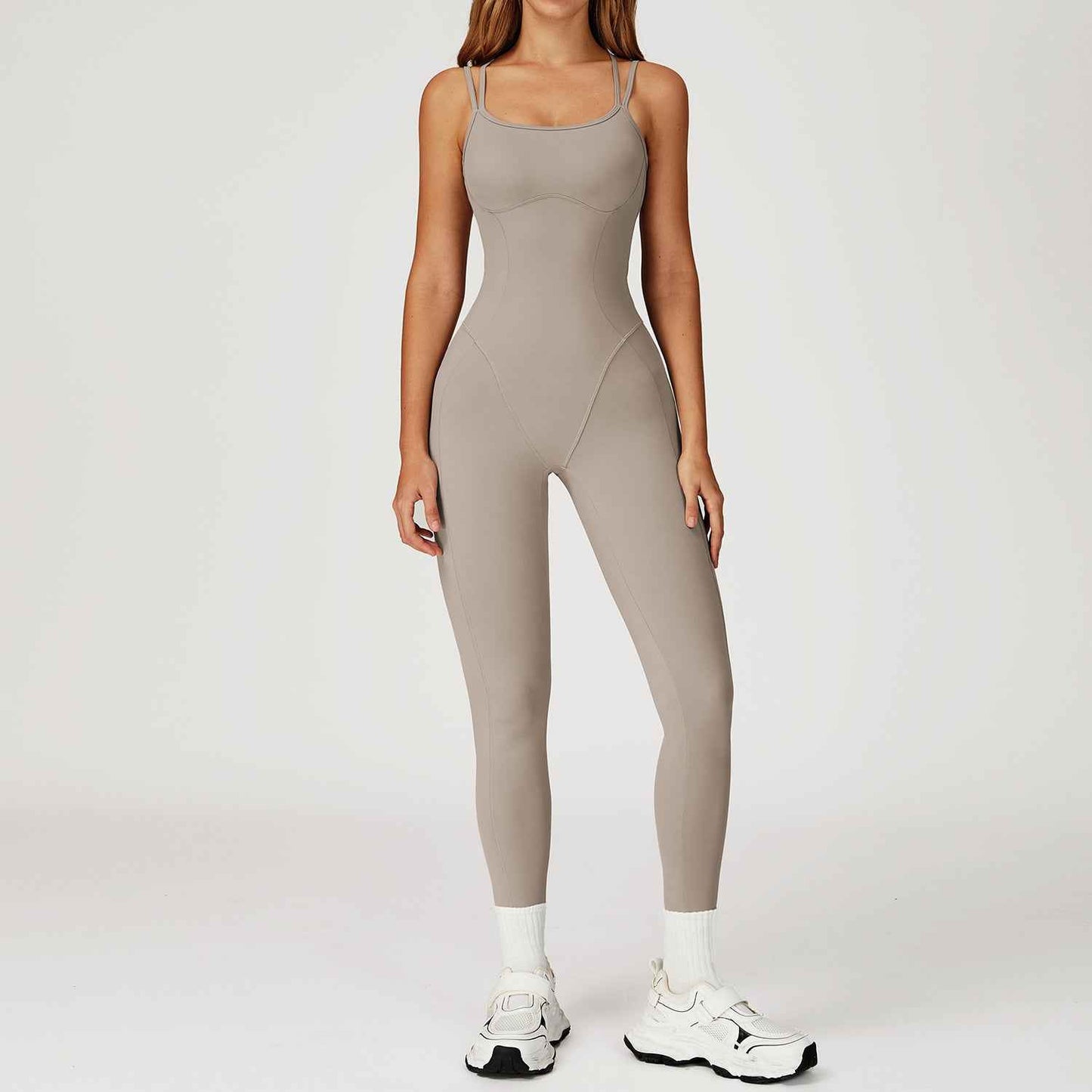 Nude Feel Jumpsuit Cross Back One Piece Slim Fit Yoga Wear