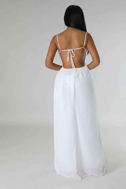 Summer Sling Backless Sexy Solid Color Women Jumpsuit Casual