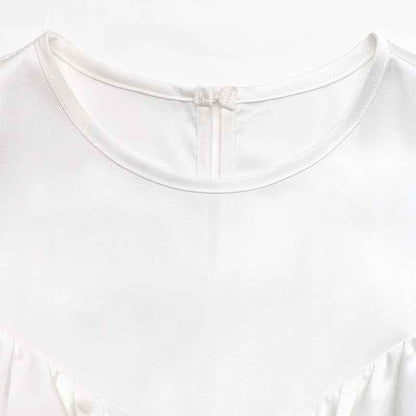 Elegant Long Sleeved Ruffled Off the Shoulder Lace Blouse