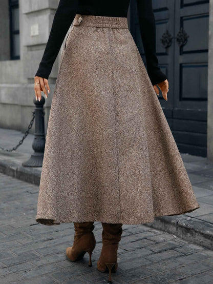 Woolen A line Drape Skirt