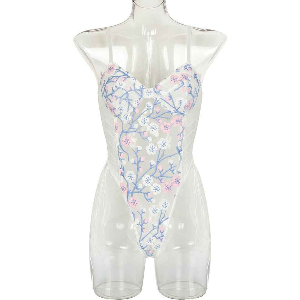 White Mesh Embroidery Lingerie