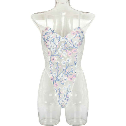 White Mesh Embroidery Lingerie