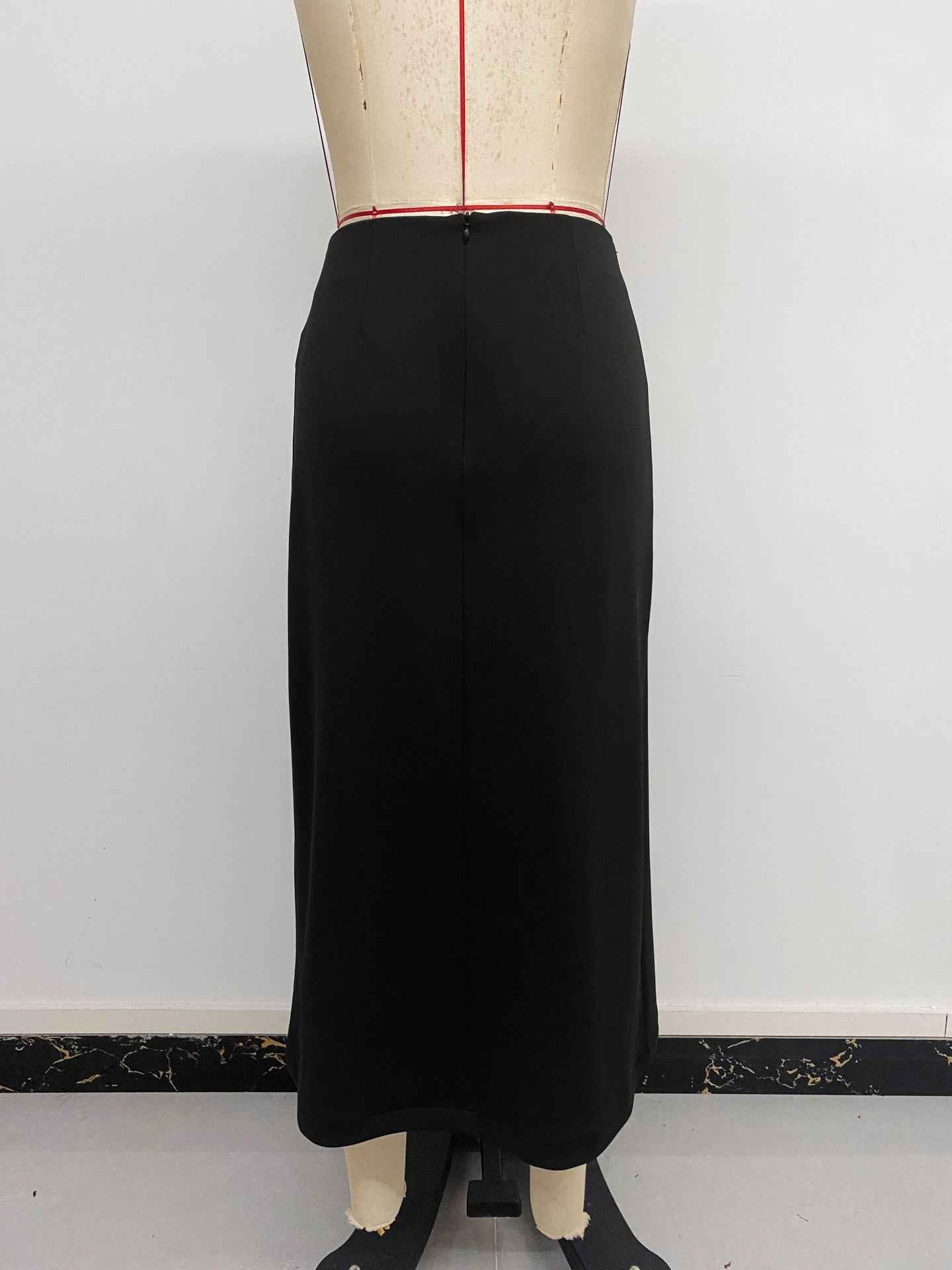 Elegant Vintage Button Slit Skirt