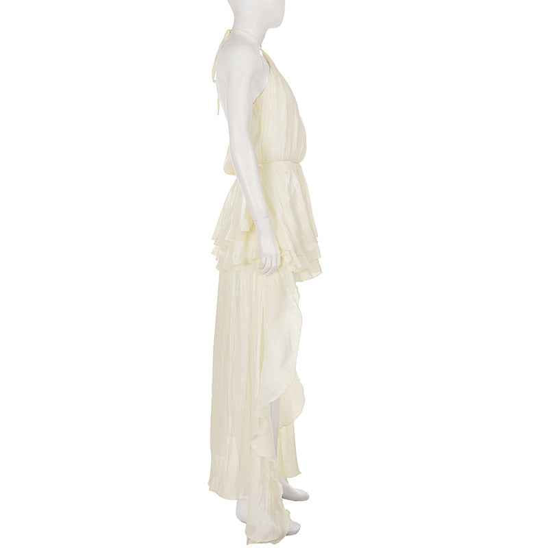 French Inspired Elegant Irregular Asymmetric Chiffon Dress New Arrivals MUNSIEUR