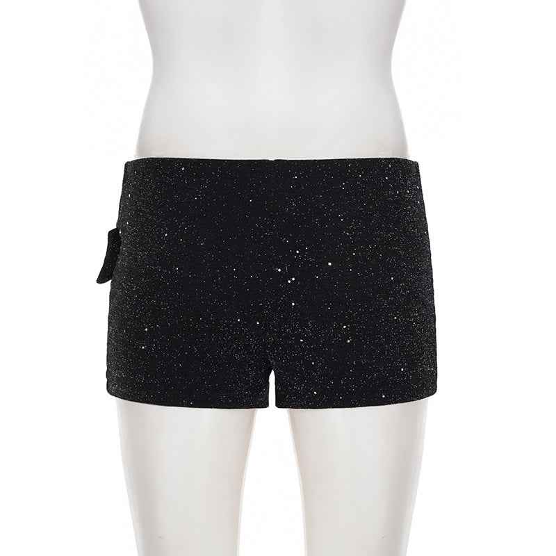 Gothic Thin Glittering Knitted Bottoms for Women