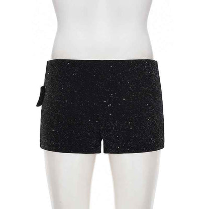 Gothic Thin Glittering Knitted Bottoms for Women