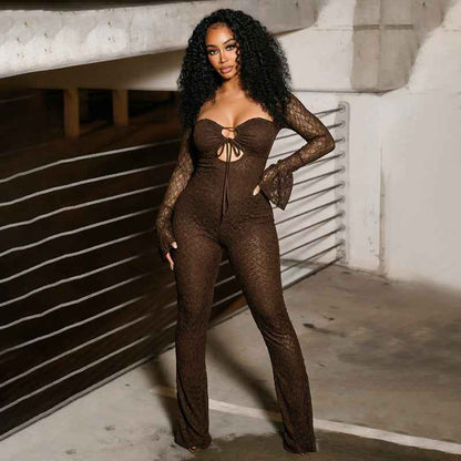 Women Drop Lace Cutout Drawstring Jumpsuit for Women New Arrivals