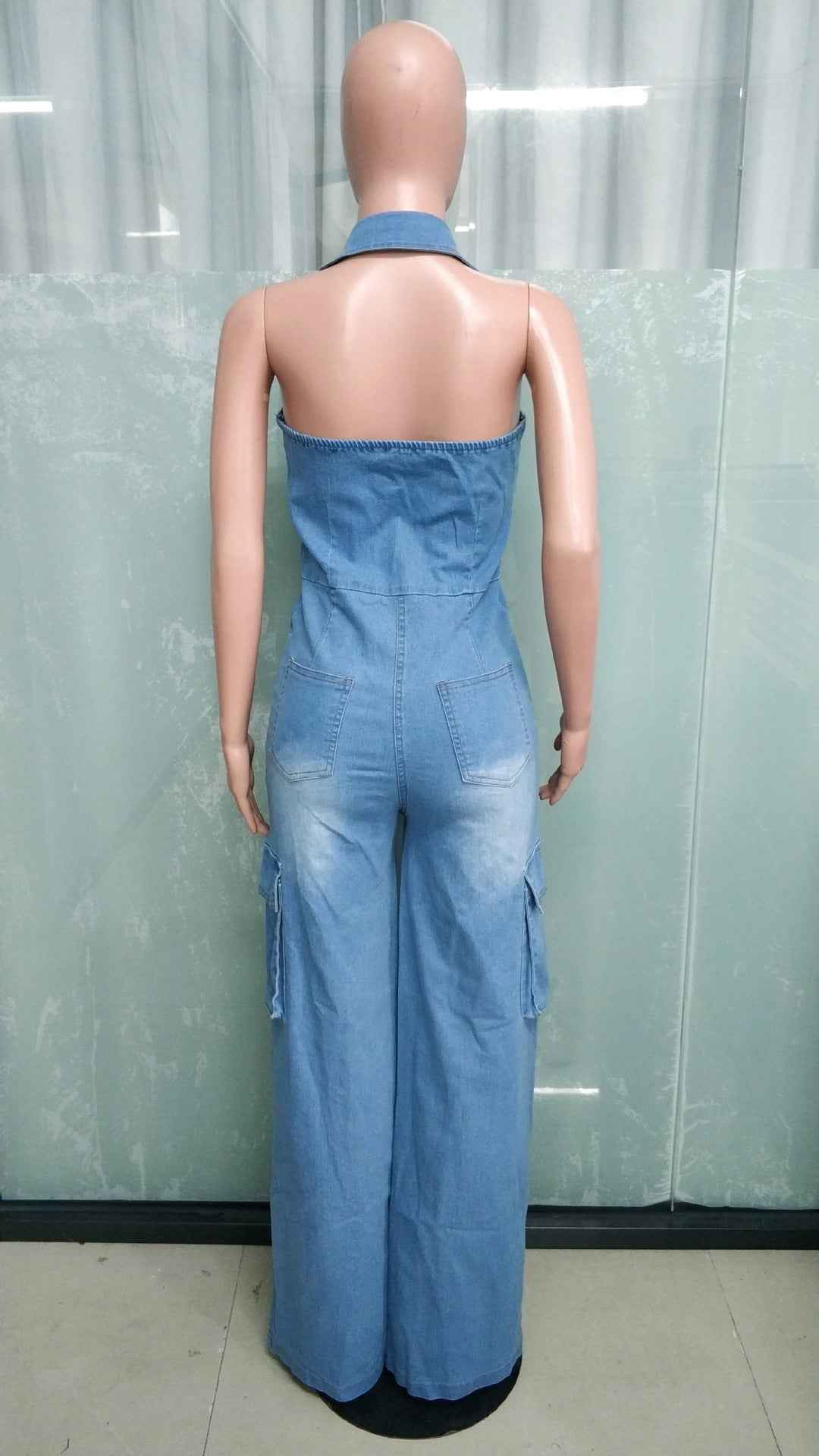 Loose Fit Denim Jumpsuit