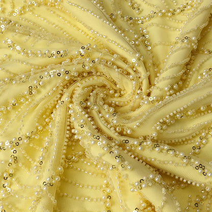 Yellow Heavy Industry Tube Bead Bow Halter Formal Dress