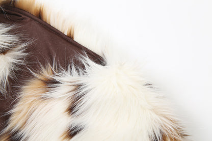 Leopard Print Spotted Long Fur Warm Long Sleeve Jacket