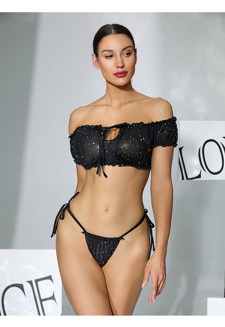 Sequ Dot Mesh Lingerie Two Piece Set