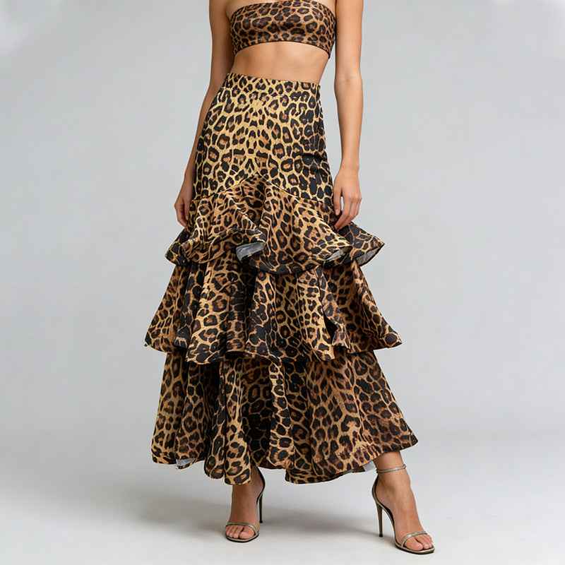Skirt Women Spring Leopard Print Design