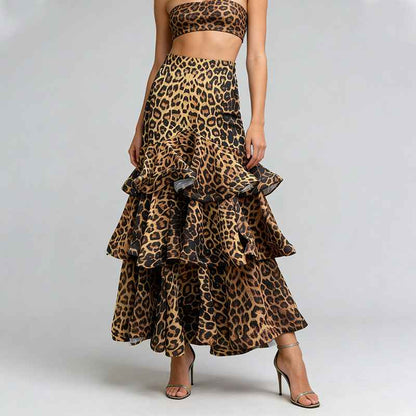 Skirt Women Spring Leopard Print Design