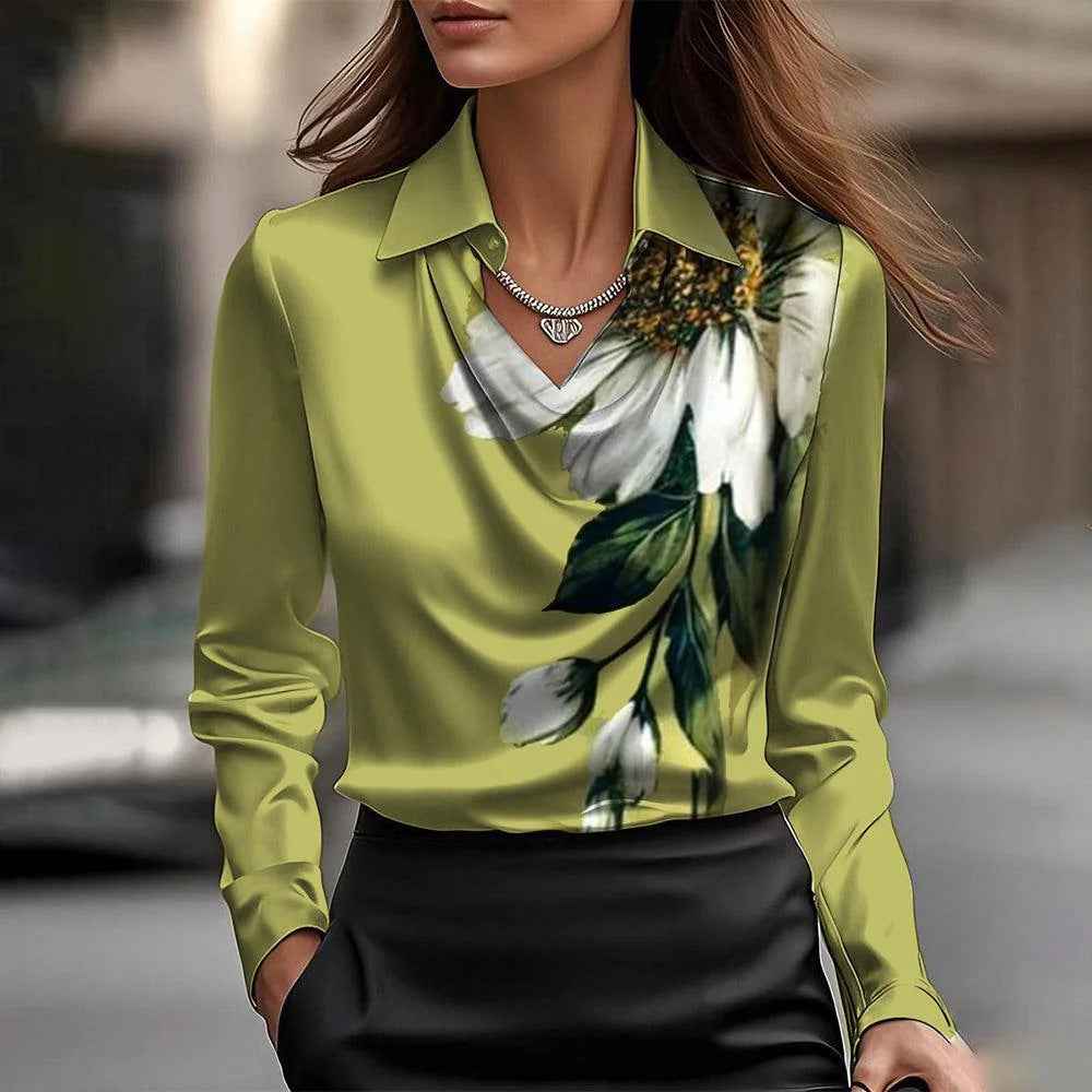 Simple Swing Collar Blouse for Women