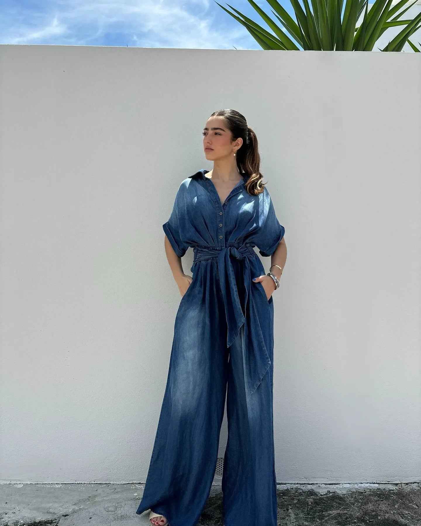 Summer Polo Collar Jumpsuit