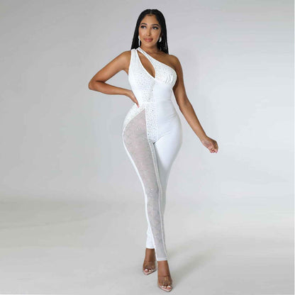 Sexy Slim Drilling One Piece Nightclub Uniform Jumpsuit