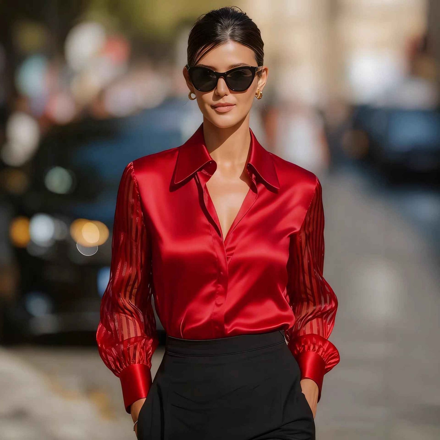Elegant Polo Collar Blouse