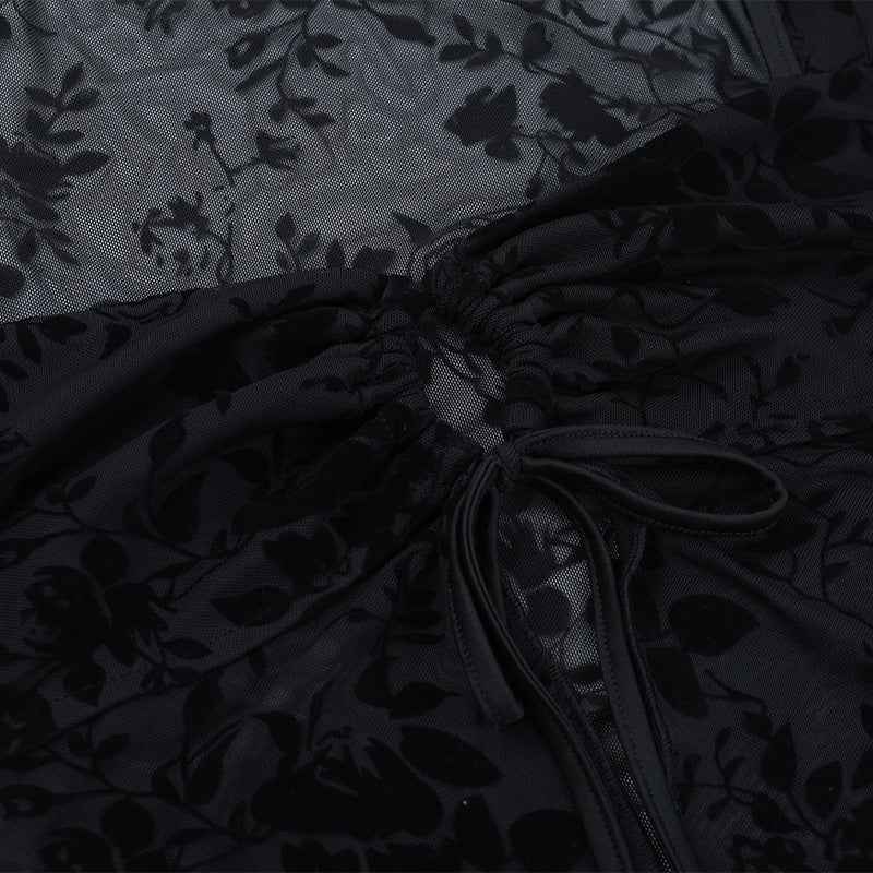 Dark Mesh Velvet Blouse for Women