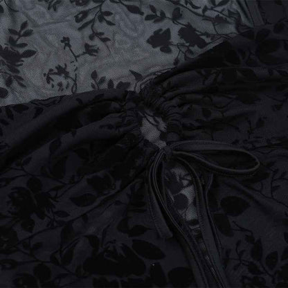 Dark Mesh Velvet Blouse for Women