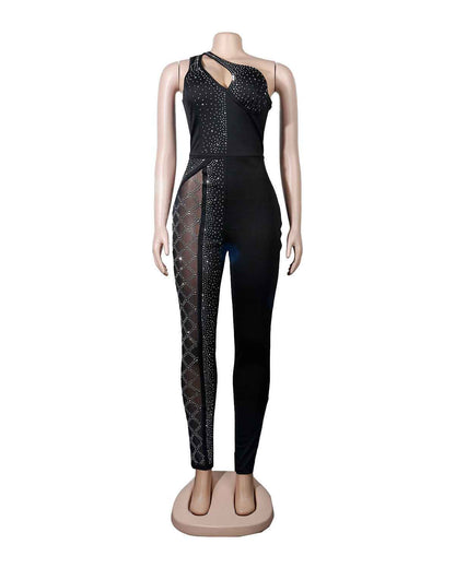 Sexy Slim Drilling One Piece Nightclub Uniform Jumpsuit