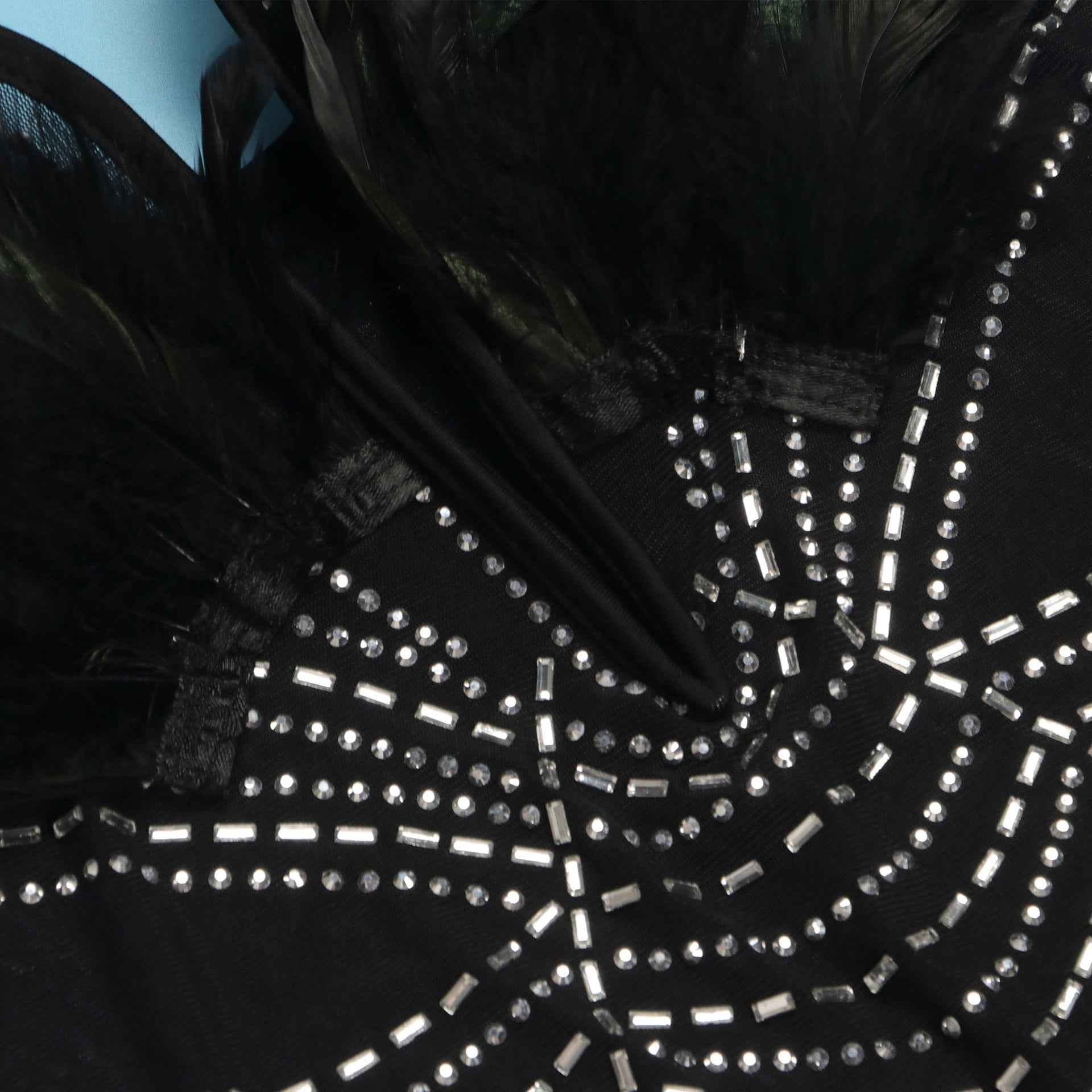 Sexy Feather Rhinestone Slim Fit Sheath Sleeveless Jumpsuit