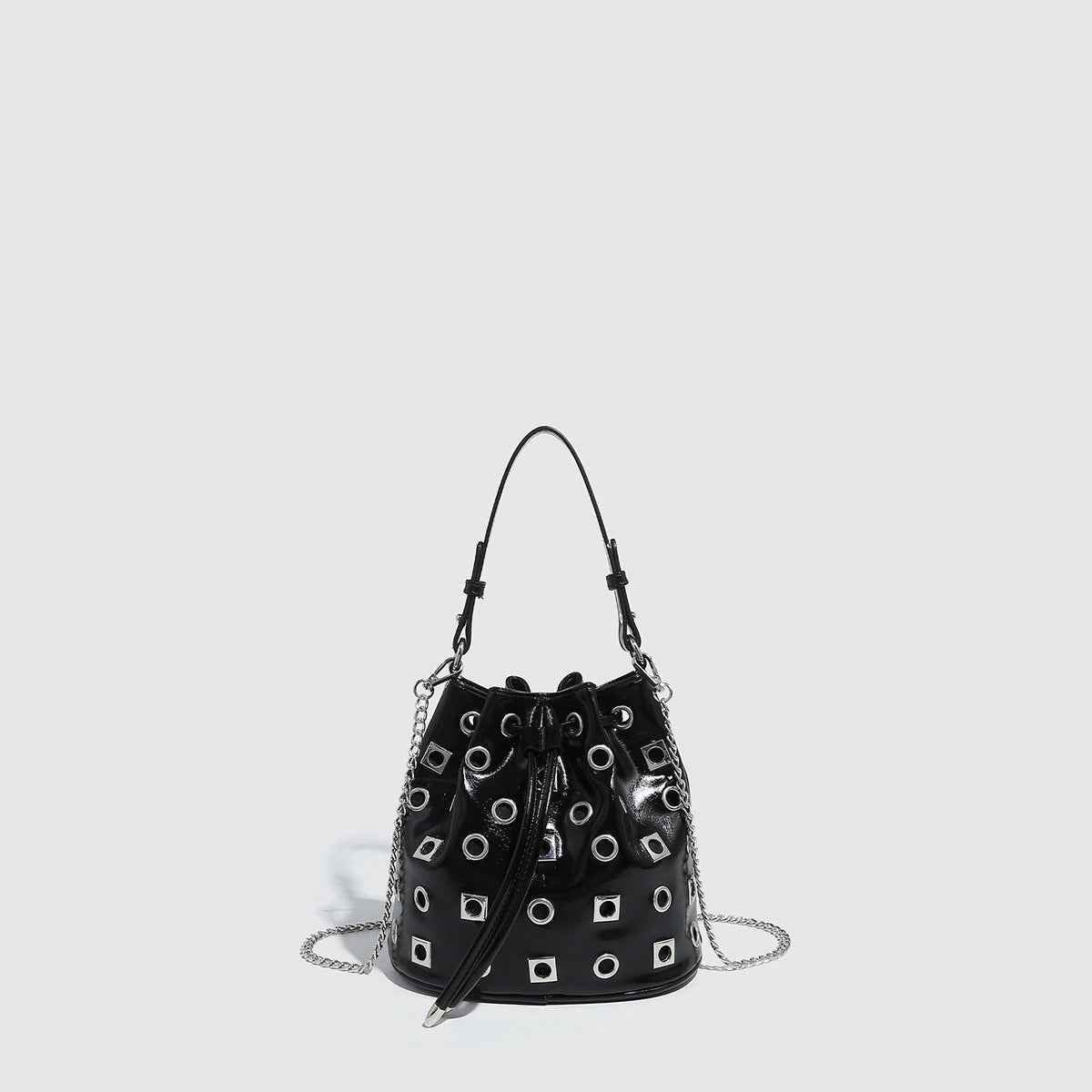 Trendy Rivet Cutout Messenger HandBag Purse