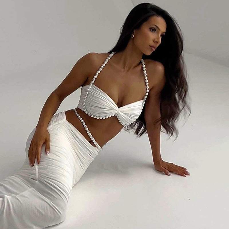Women's Pearl Skirt Set Elegance and Simplicity