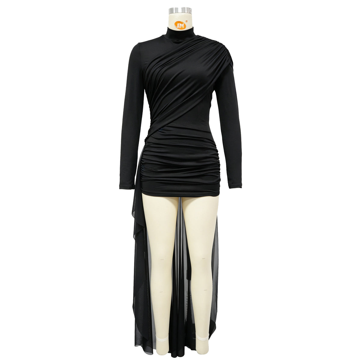Autumn Drop Sleeves Pleated Side Gauze Dress New Arrivals