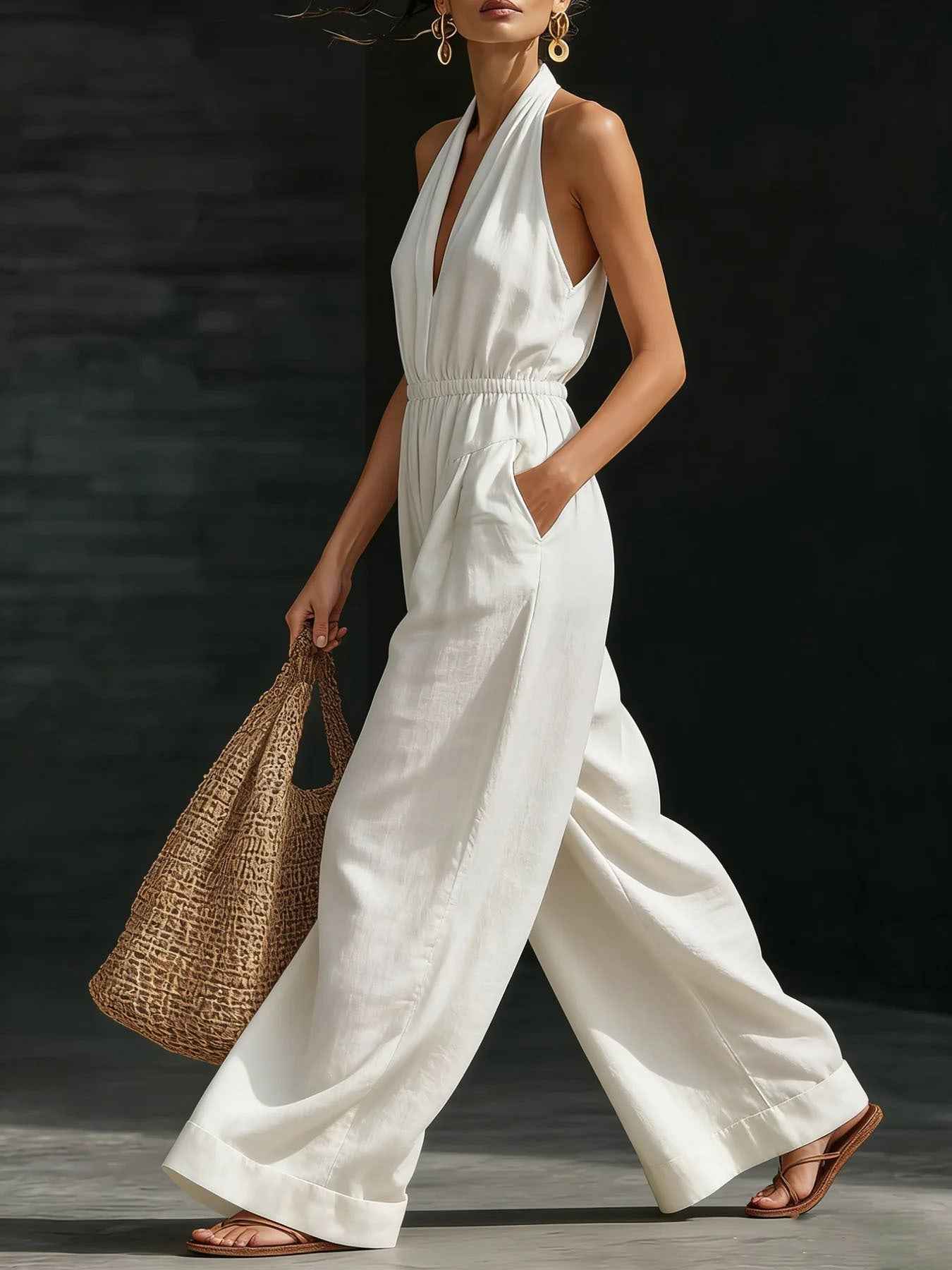 Casual Halter Jumpsuit MUNSIEUR New Arrivals
