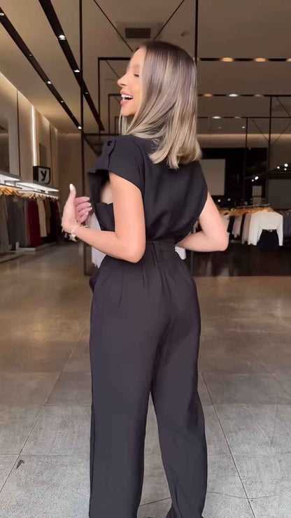 Jumpsuit Women's High Waist Sleeveless