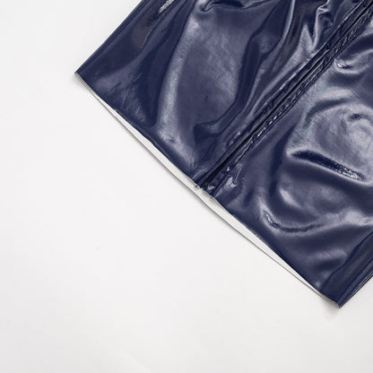 Faux Leather Zipper Dress New Arrivals MUNSIEUR