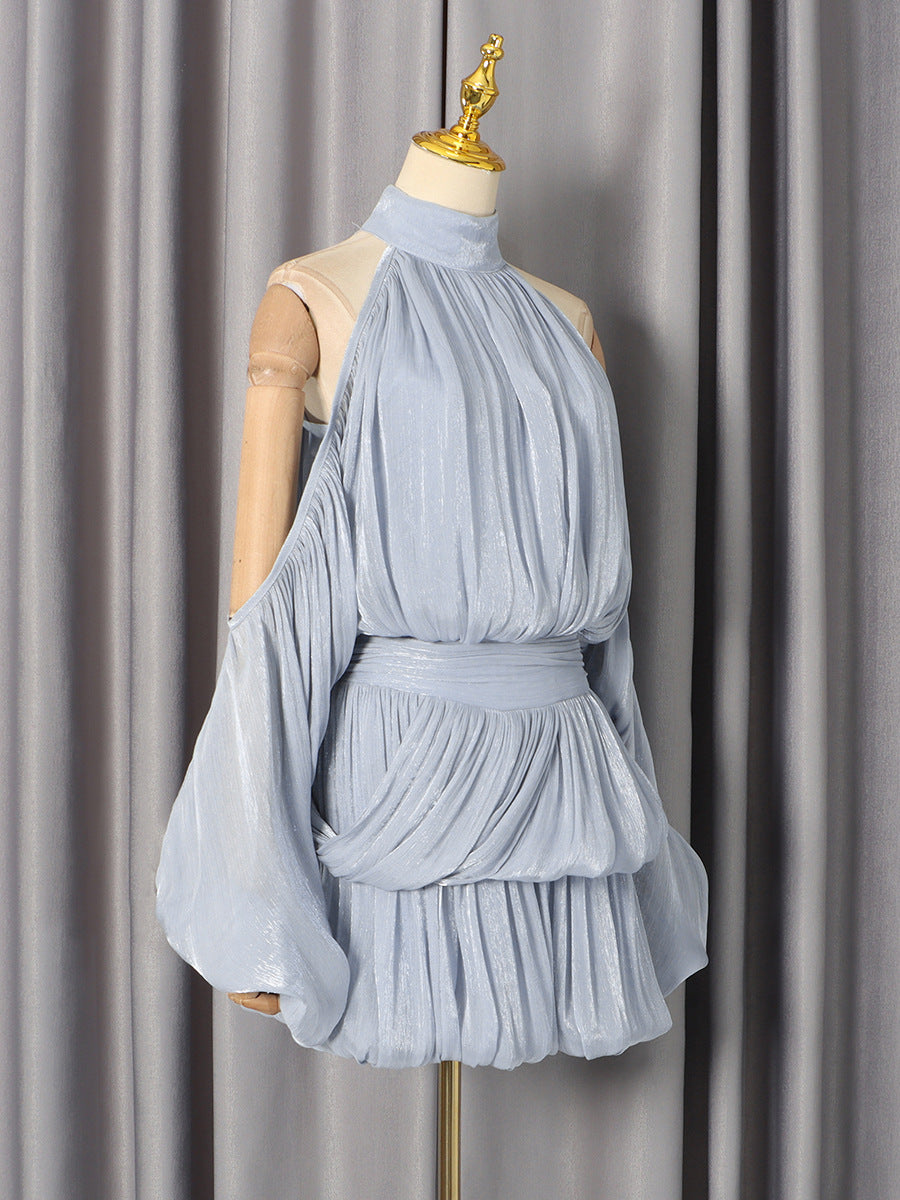 Lantern Sleeve Solid Color Dress Women MUNSIEUR New Arrivals