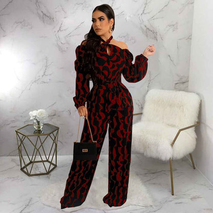 Long Sleeve Halter Jumpsuit