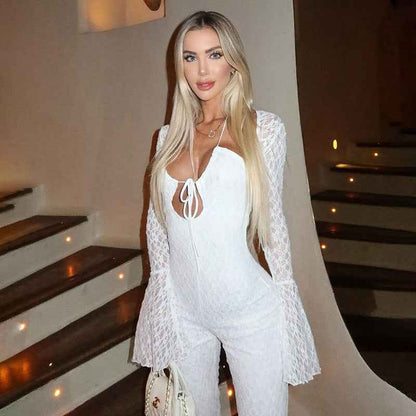 Women Drop Lace Cutout Drawstring Jumpsuit for Women New Arrivals