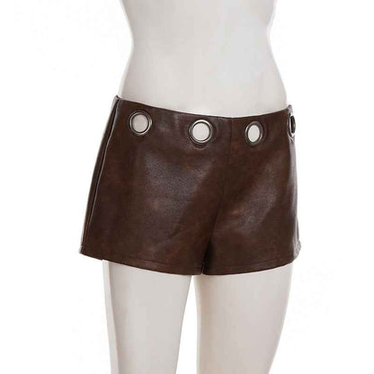 Retro Leather High Waist Bottoms