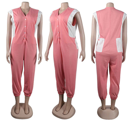 Sexy Slim Fit Solid Color Jumpsuit